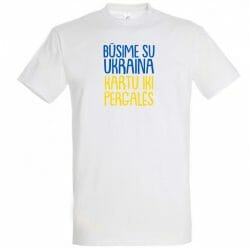 Marškinėliai su Ukrainos atributika Slava Ukraini